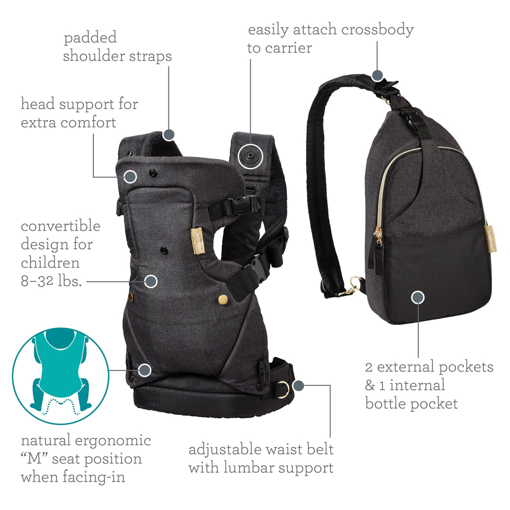 Infantino Flip 4-in-1 Baby Carrier Convertible Ergonomic, Rainbow Jansha Store