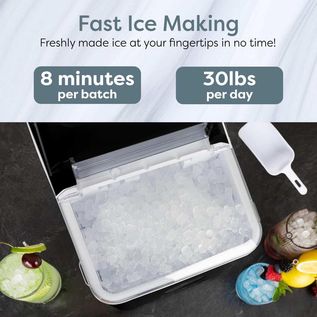 Igloo Portable Ice Maker with Scoop - Ice Maker with LED Control Panel & 1.5 Quart Water Tank - Stainless Ice Cube Maker Produces 26 Lbs. of Ice in 24 Hours with 9 Large or Small Cubes in 7 Minutes Jansha Store