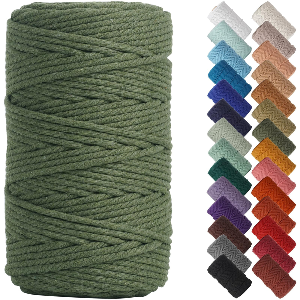 NOANTA Baby Blue Macrame Cord 3mm x 109yards, Cotton Rope Macrame Yarn Jansha Store