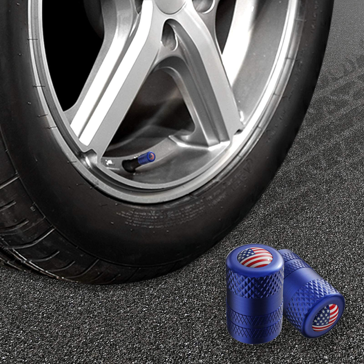 CKAuto Tire Valve Stem Caps, Aluminum Black, 4 pcs/Pack Jansha Store
