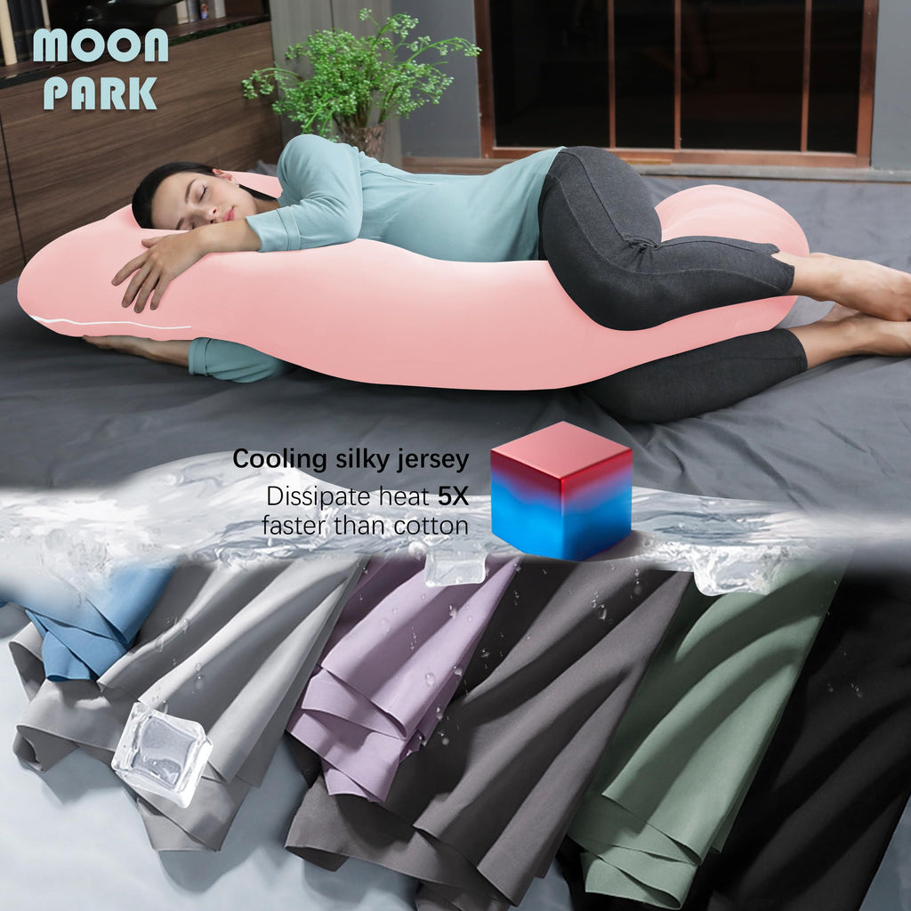 MOON PARK Pregnancy Pillows for Sleeping - U Shaped Full Body Maternity Pillow with Removable Cover - Support for Back, Legs, Belly, HIPS - 65 Inch - Purple Jansha Store