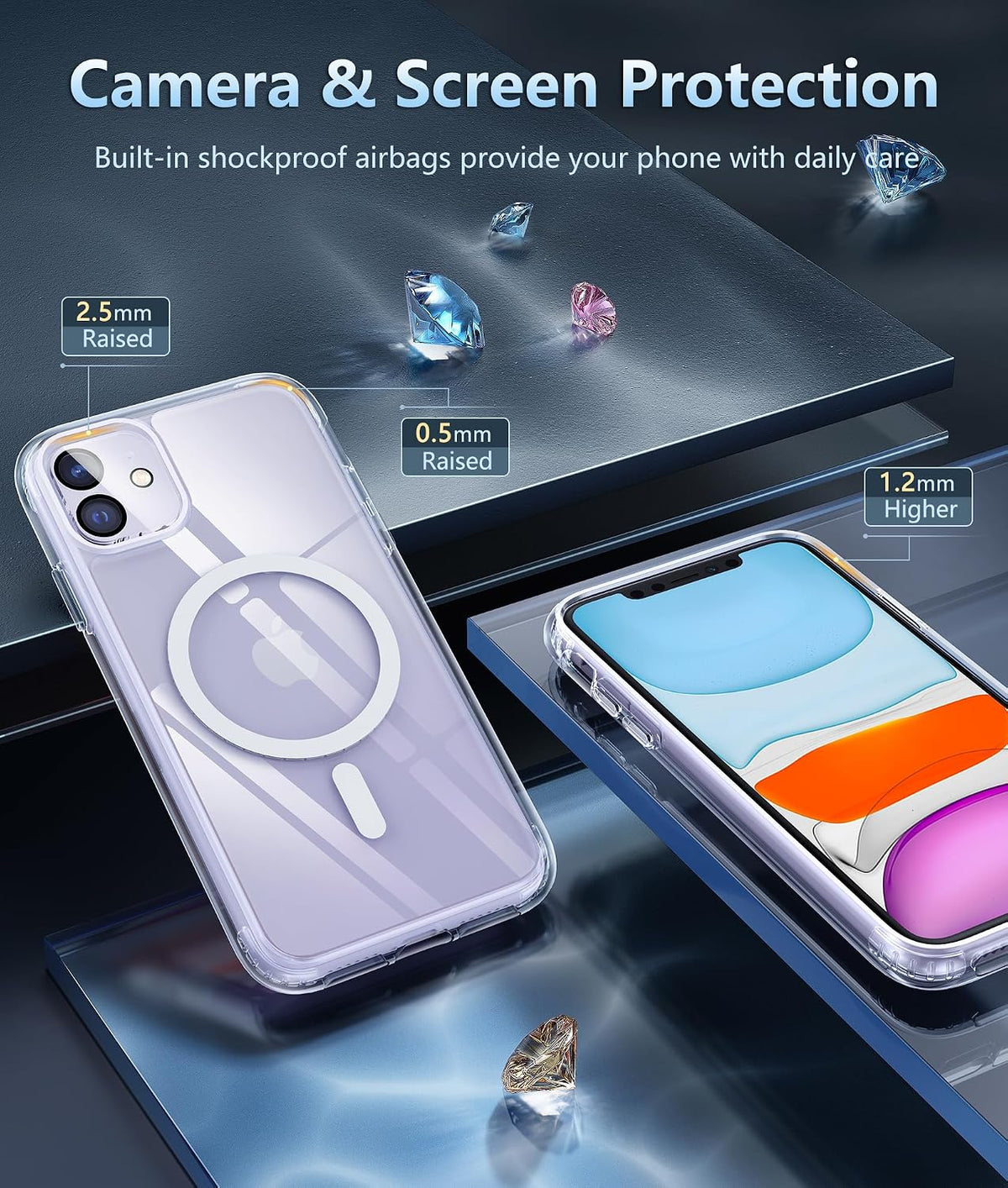 FNTCASE for iPhone 11 Case Clear Compatible with Magsafe Anti Yellowing Jansha Store