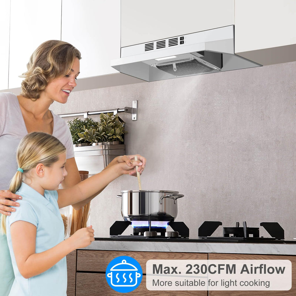 SNDOAS Black Range Hood 36 inch,Ductless Under Cabinet Range Hood Included Carbon Sponge Filter,Ducted Optional,Kitchen Hood 36 inch with 2 Vents,2 Speeds,Hard Wired Stove Vent Jansha Store