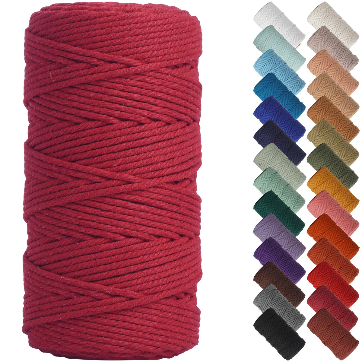 NOANTA Baby Blue Macrame Cord 3mm x 109yards, Cotton Rope Macrame Yarn Jansha Store