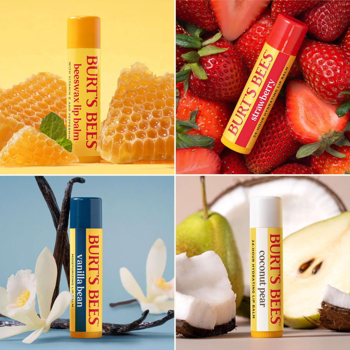 Burt's Bees Lip Balm, Pomegranate, 0.15 oz., 4 Tubes Jansha Store