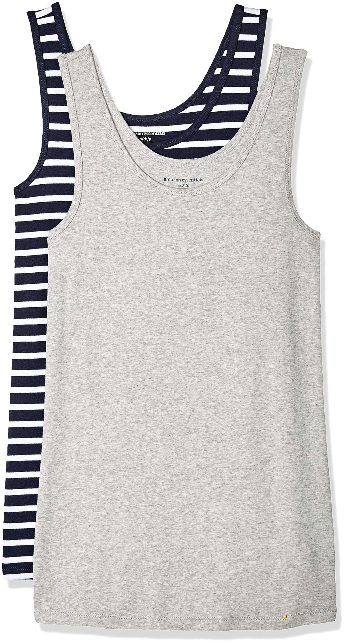 Amazon Essentials Women's Slim-Fit Ribbed Scoop Neck Tank Tops, Pack of 2 Jansha Store