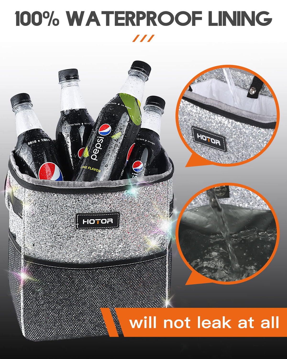 HOTOR Car Trash Can, Leakproof Car Organizer, 2-Gallon, Black Jansha Store