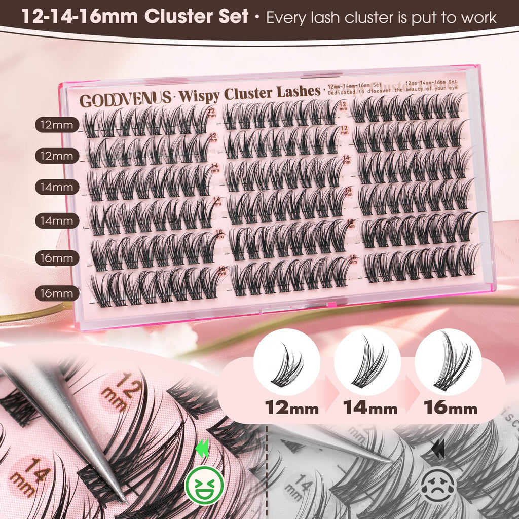 Brown Lash Clusters Natural For Soft Glam 300Pcs Wispy Lashes Cluster Eyelash Cluster Extensions C Curve Individual Lashes DIY Lash Extension Waterproof & Long - Lasting (10-16mm) Jansha Store