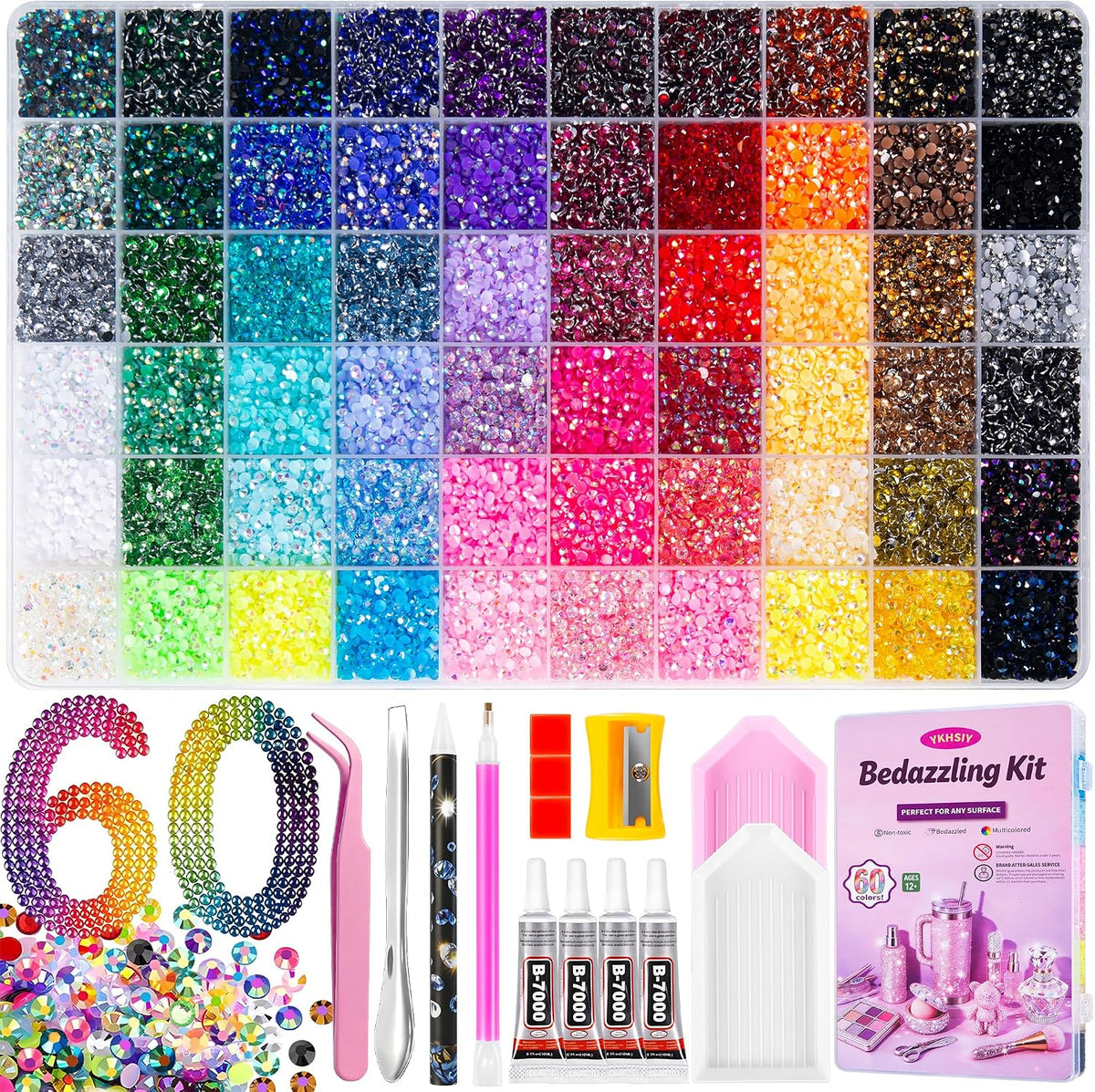 Bedazzling Kit 48000Pcs 60 Colors 3mm Resin Jelly Rhinestones - Diamond Art Jansha Store