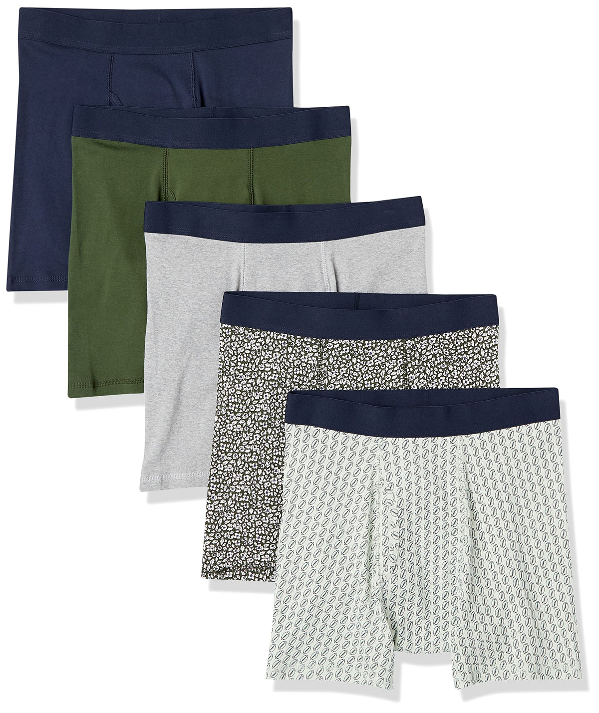 Amazon Essentials Men's Breathable Cotton Boxer Briefs, Tag-Free, Pack of 5 Jansha Store