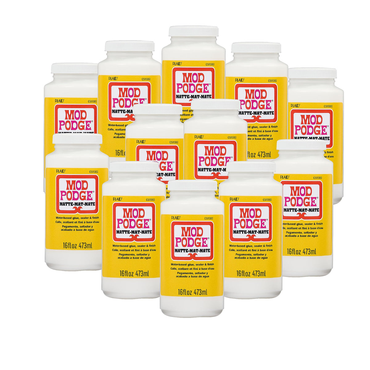 Mod Podge CS11302B Waterbase Sealer, Glue and Finish, 16 oz, Matte- (Pack of 12) Jansha Store