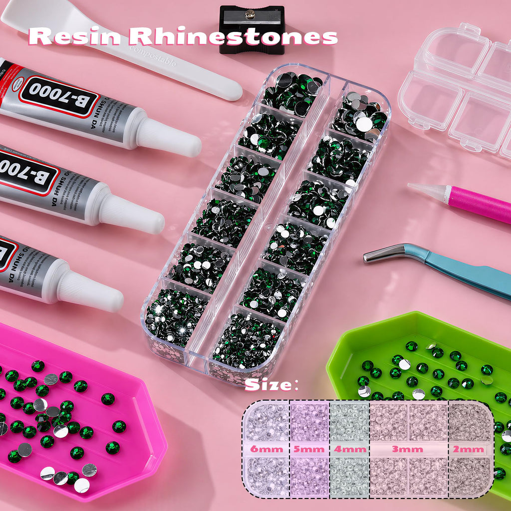 40000 Pcs Resin Jelly Rhinestones for Bedazzling, All-in-One Kit Jansha Store