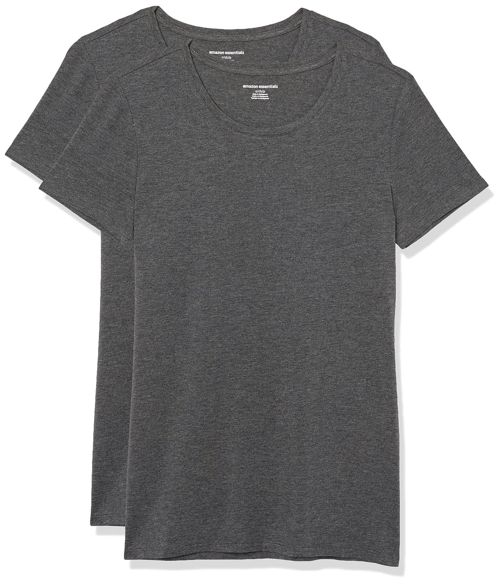 Amazon Essentials Women's Regular-Fit Short-Sleeve T-Shirt (V-Neck or Crewneck), Cotton Modal Blend, Pack of 2 Jansha Store