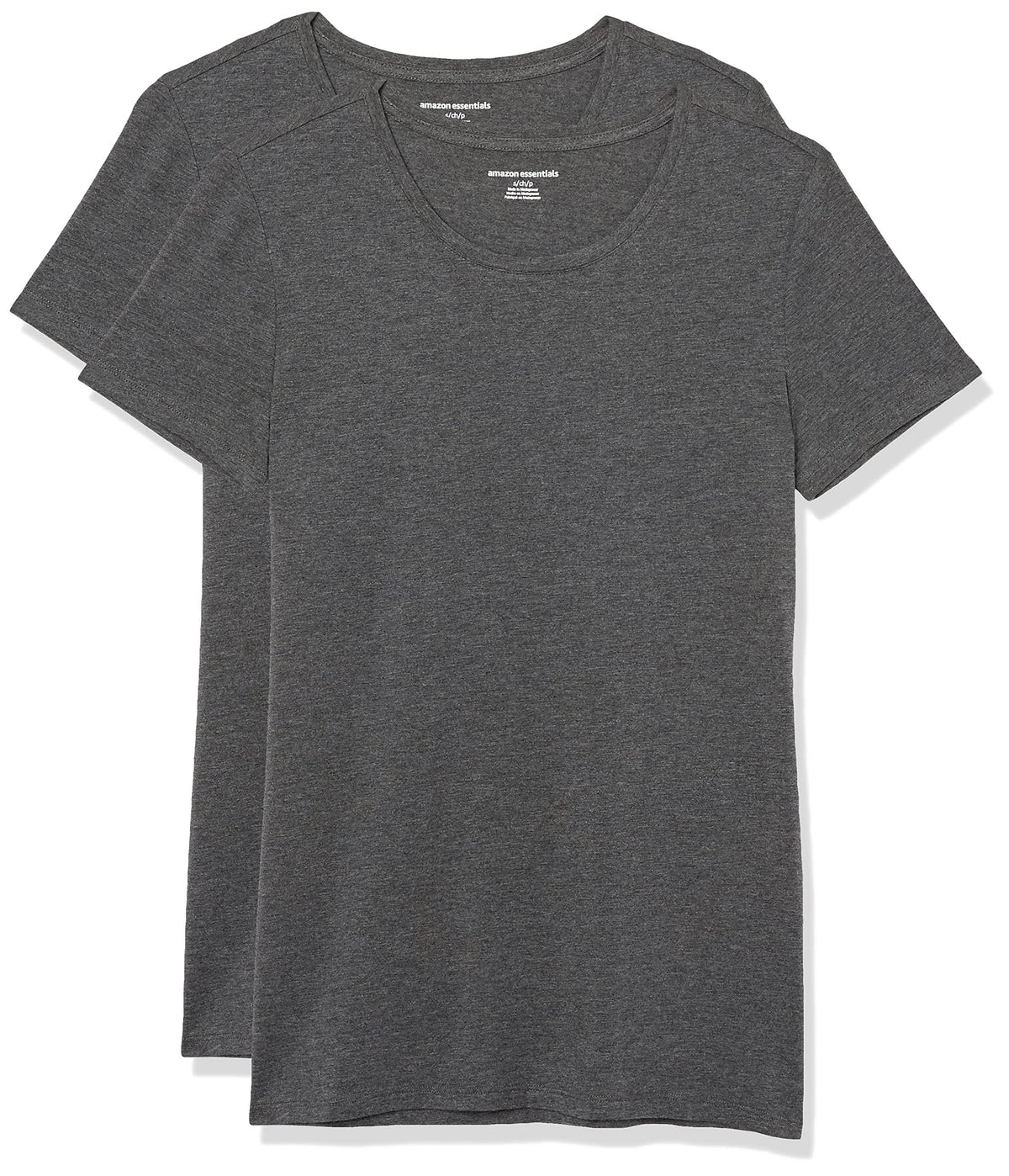Amazon Essentials Women's Regular-Fit Short-Sleeve T-Shirt (V-Neck or Crewneck), Cotton Modal Blend, Pack of 2 Jansha Store