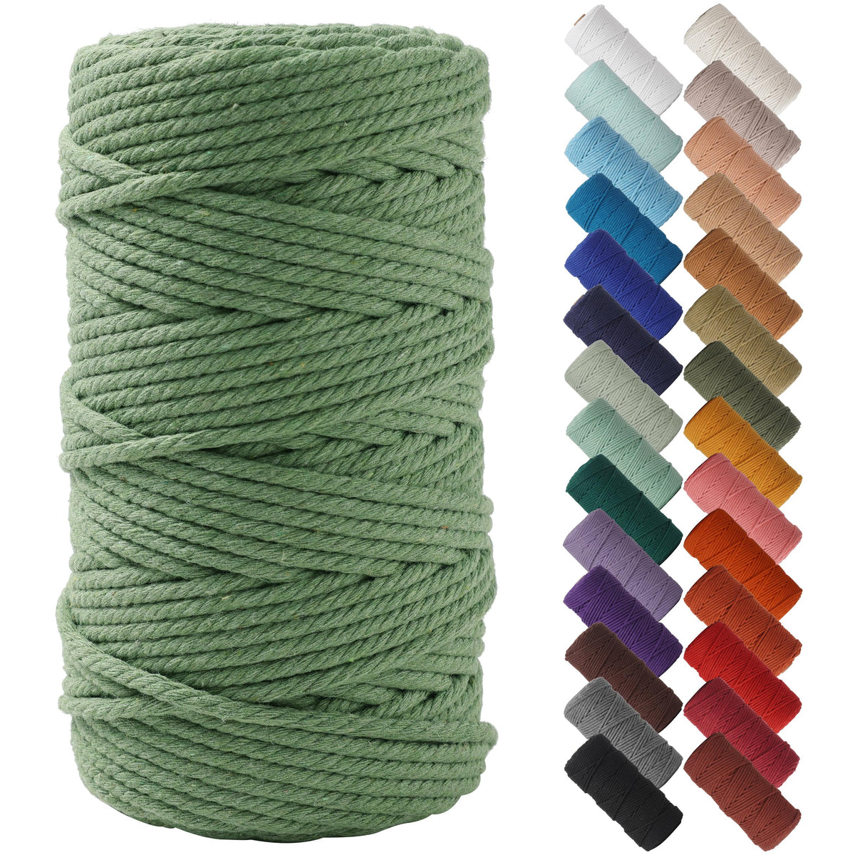 NOANTA Baby Blue Macrame Cord 3mm x 109yards, Cotton Rope Macrame Yarn Jansha Store