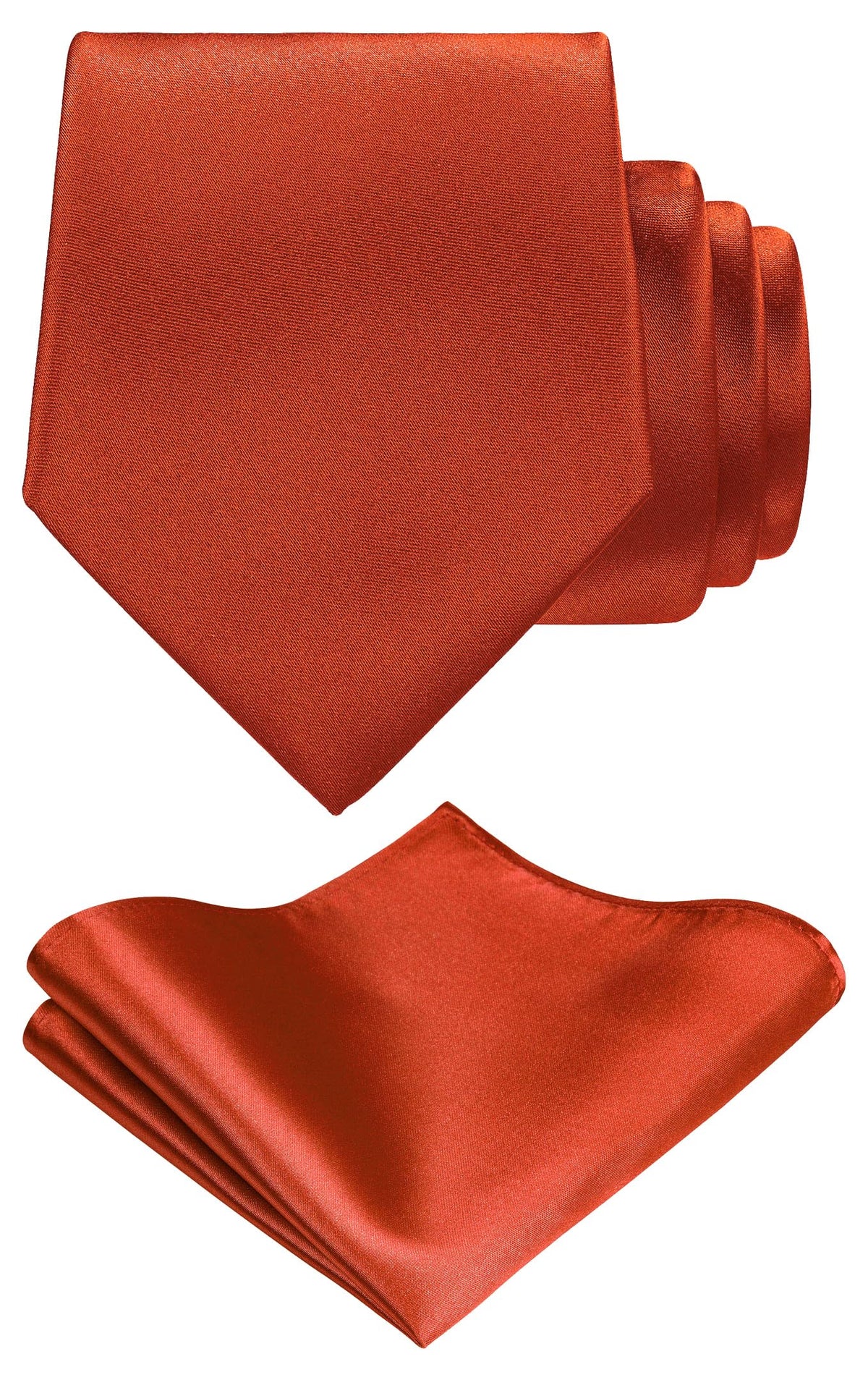 TIE G Solid Satin Woven dyed Color Formal Black Necktie and Pocket Square Sets in Gift Box Jansha Store