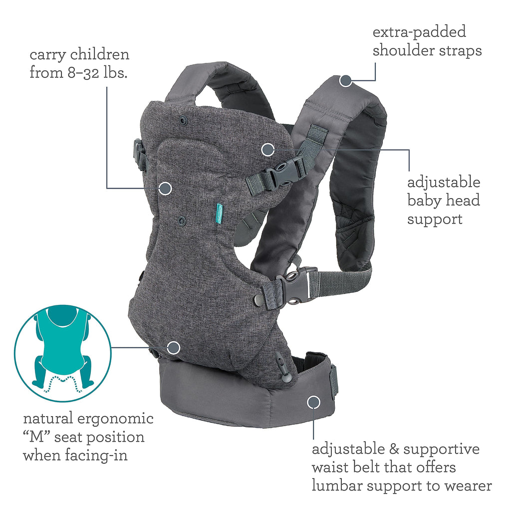 Infantino Flip 4-in-1 Baby Carrier Convertible Ergonomic, Rainbow Jansha Store