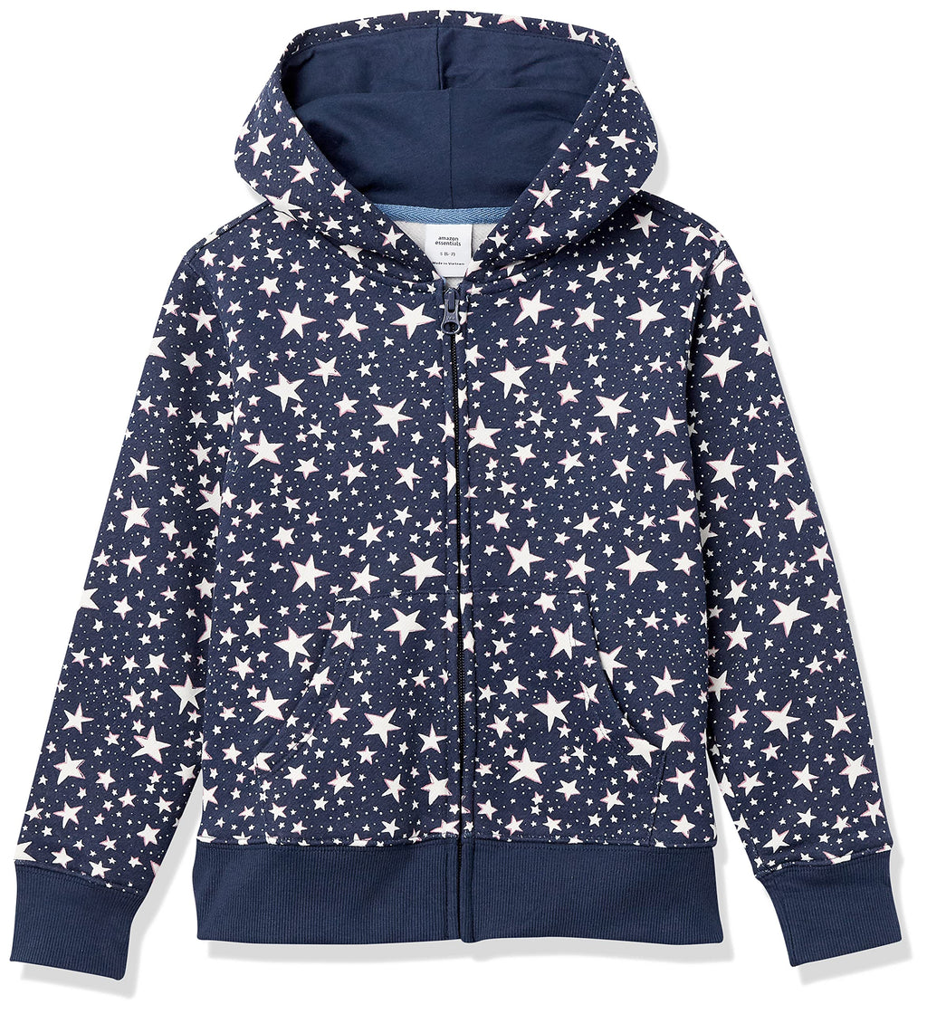 Amazon Essentials Girls and Toddlers' Fleece Zip-Up Hooded Sweatshirt with Lined Hood and Rib Knit Detail Jansha Store