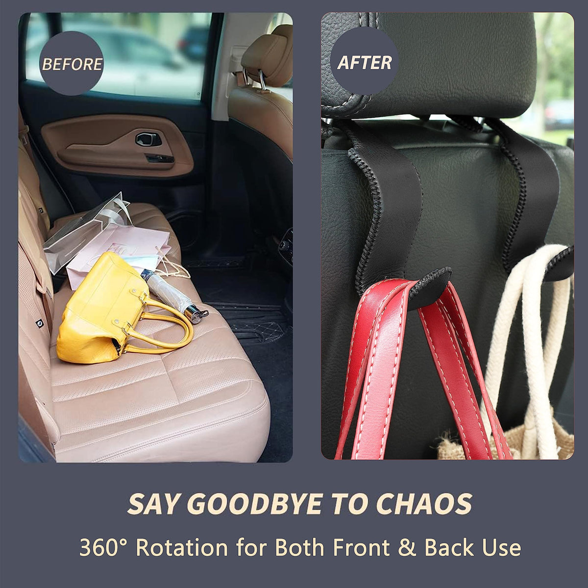 4-Pack Car Headrest Hooks Holds 55lbs Seat Storage Organizer for Bags Jansha Store