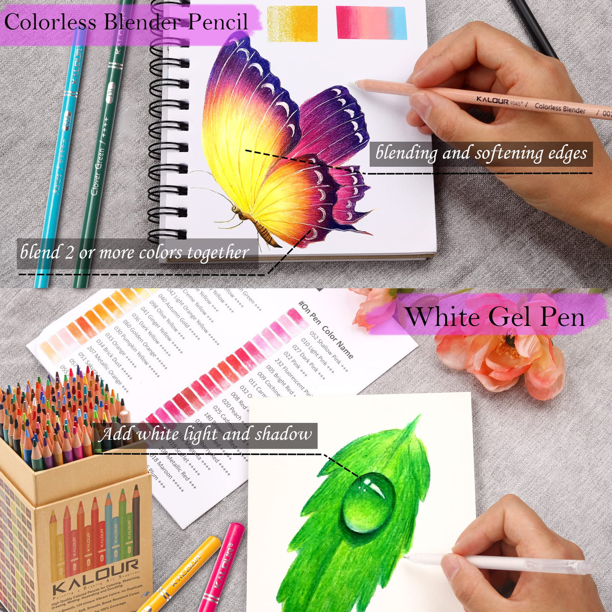 KALOUR 72 Count Colored Pencils for Adult Coloring Books, Soft Core,Ideal for Drawing Blending Shading,Color Pencils Set Gift for Adults Kids Beginners Jansha Store