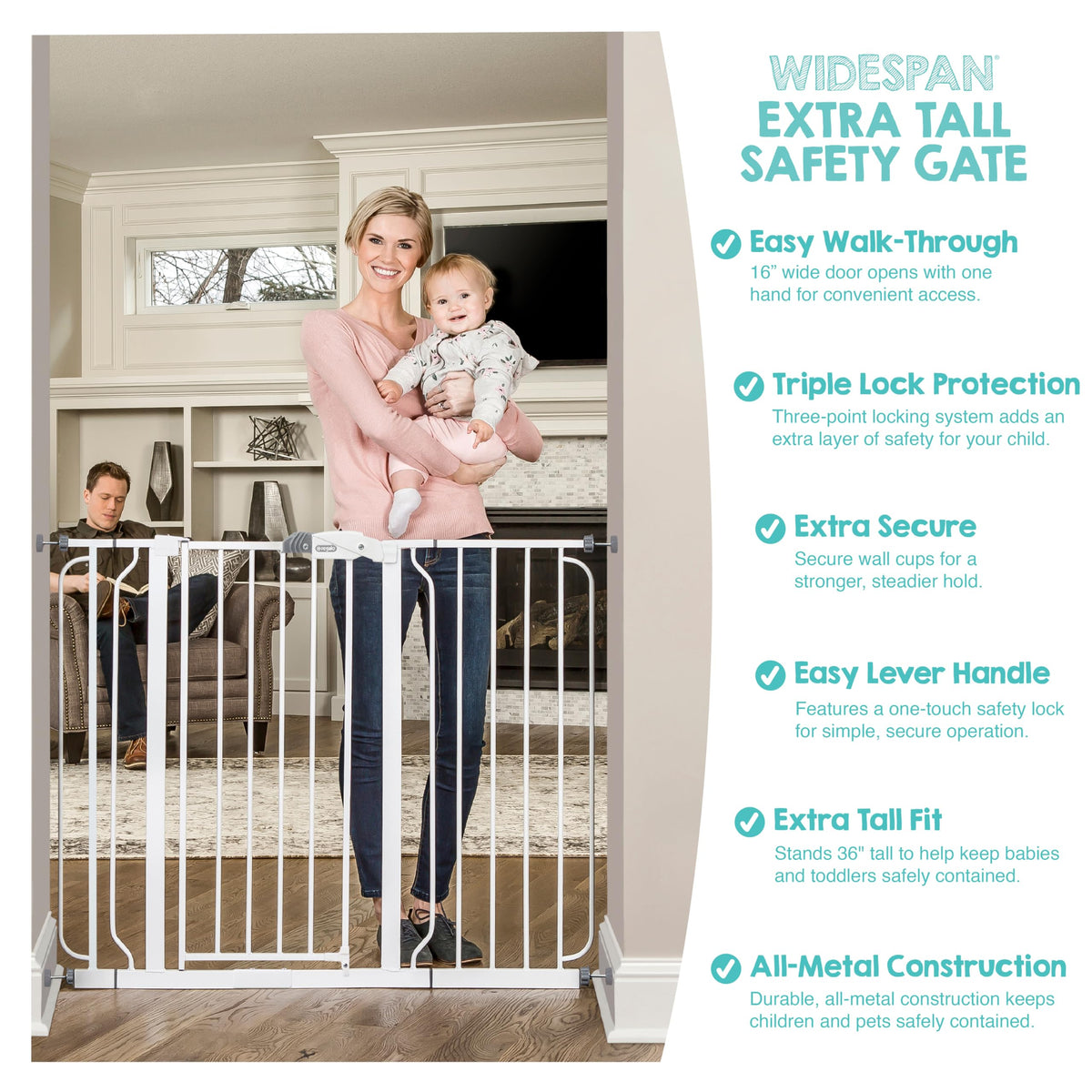 Regalo Safety 29"-38.5" Easy Step Baby Gate, Bottom of Stairs & Doorways Jansha Store
