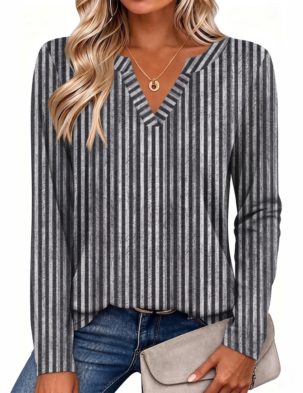 Zeagoo Womens Tops Long Sleeve V Neck Tee Shirts Cute Dressy Casual Jansha Store