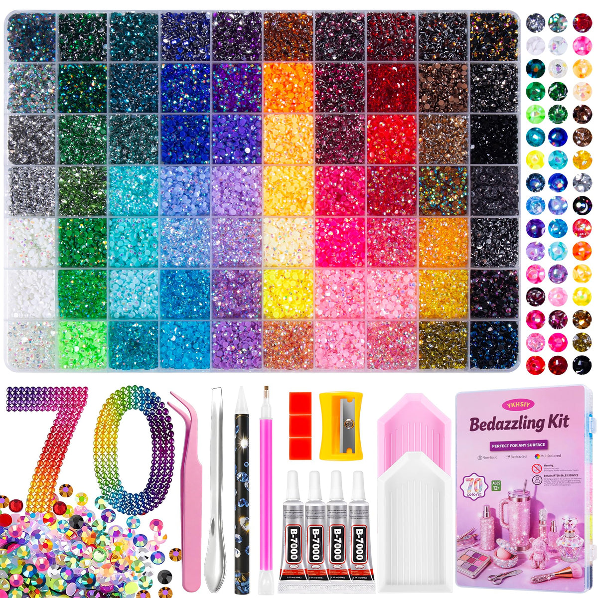 Bedazzling Kit 48000Pcs 60 Colors 3mm Resin Jelly Rhinestones - Diamond Art Jansha Store