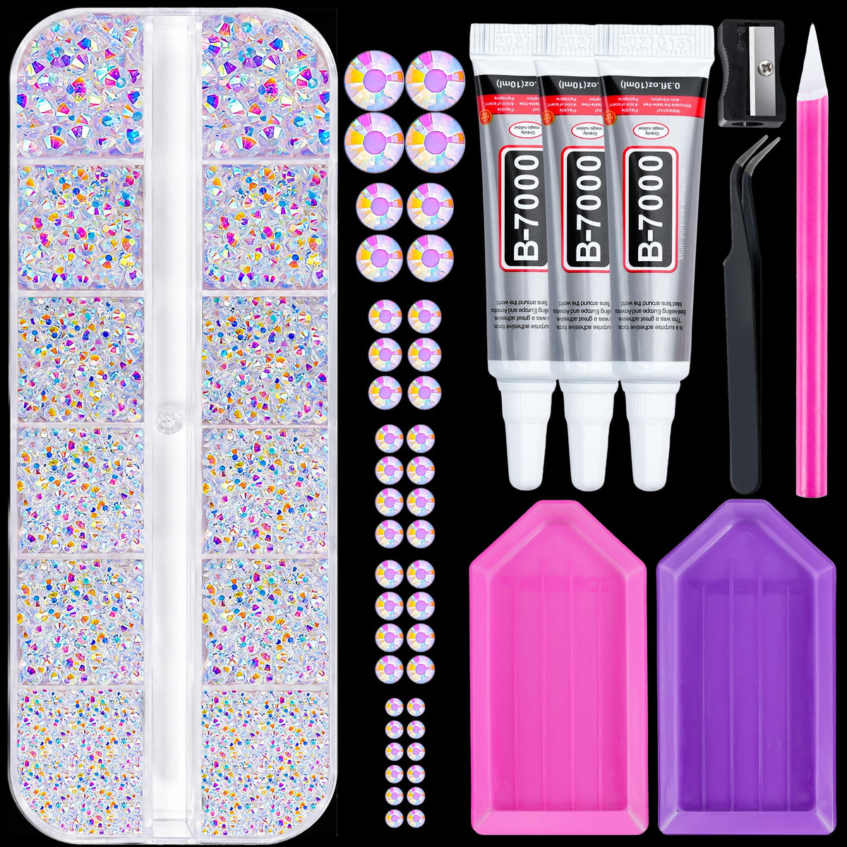 40000 Pcs Resin Jelly Rhinestones for Bedazzling, All-in-One Kit Jansha Store
