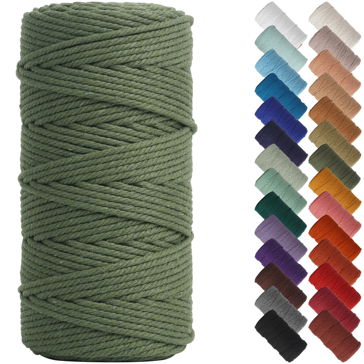 NOANTA Baby Blue Macrame Cord 3mm x 109yards, Cotton Rope Macrame Yarn Jansha Store