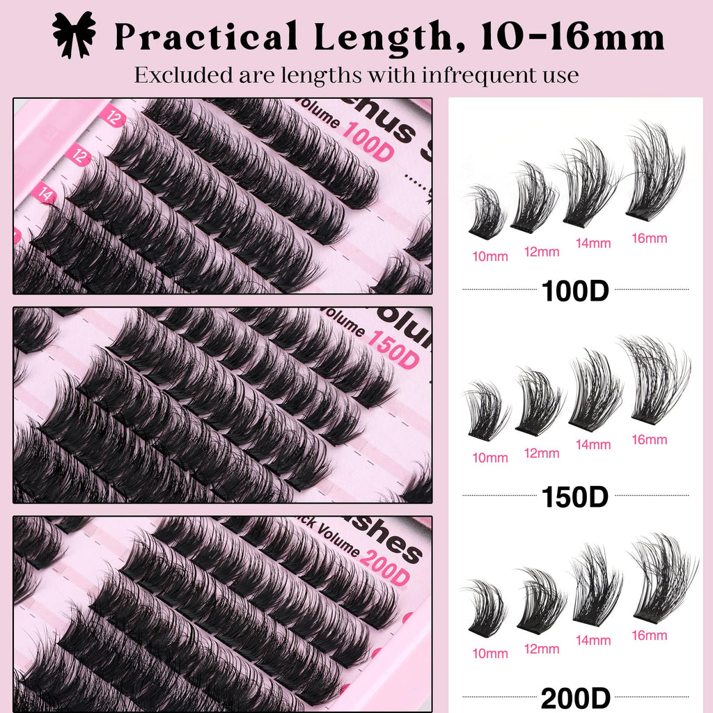 Brown Lash Clusters Natural For Soft Glam 300Pcs Wispy Lashes Cluster Eyelash Cluster Extensions C Curve Individual Lashes DIY Lash Extension Waterproof & Long - Lasting (10-16mm) Jansha Store