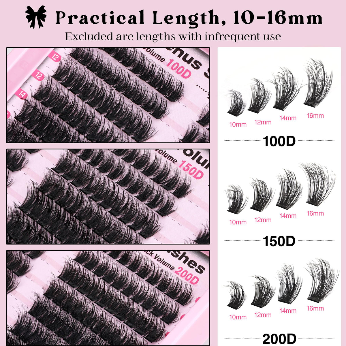 Brown Lash Clusters Natural For Soft Glam 300Pcs Wispy Lashes Cluster Eyelash Cluster Extensions C Curve Individual Lashes DIY Lash Extension Waterproof & Long - Lasting (10-16mm) Jansha Store