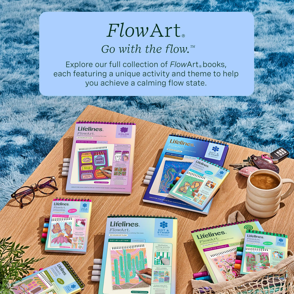 Lifelines FlowArt Activity Pads 3-Pack, Dot-by-Letter Guided Coloring Books Jansha Store