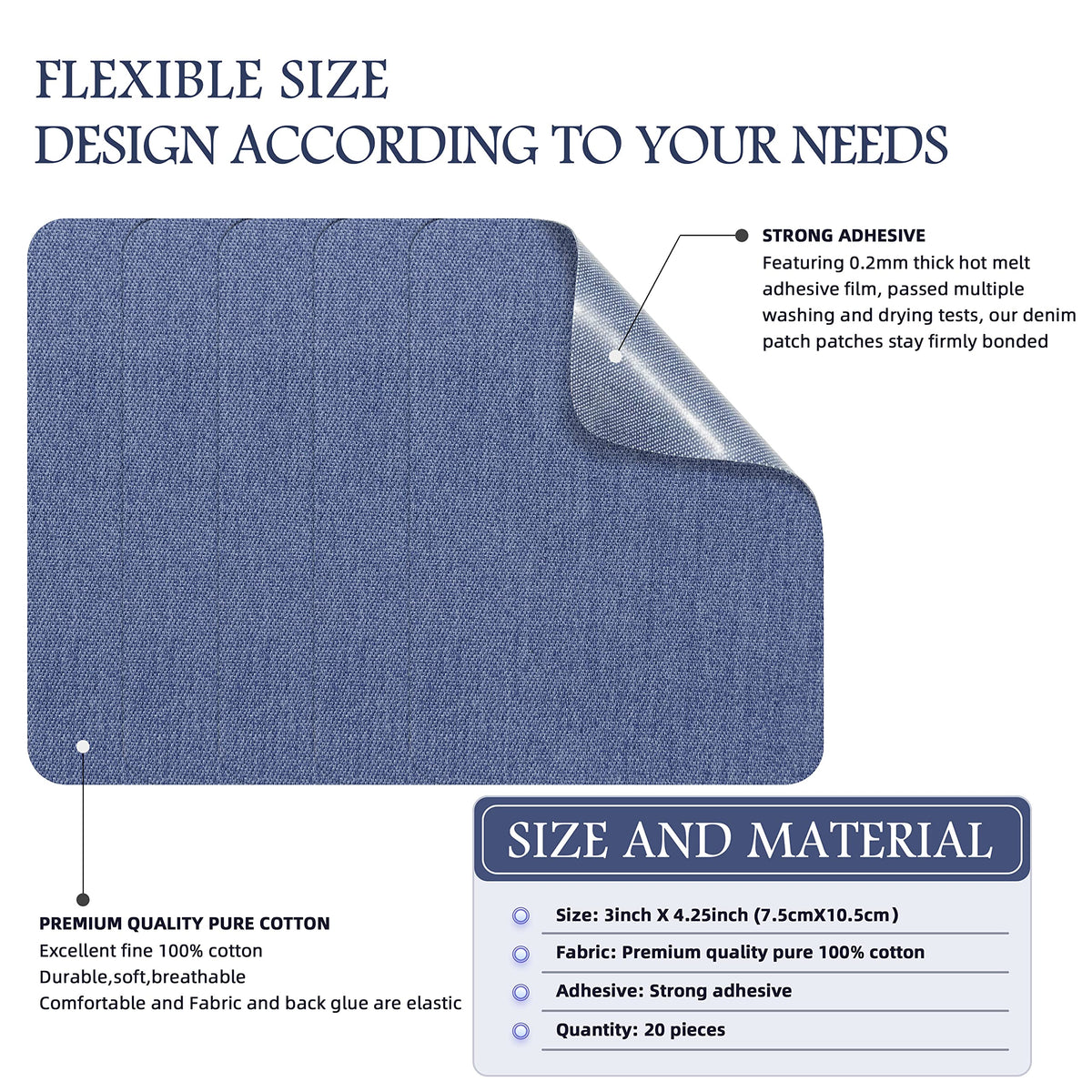 KING MOUNTAIN 100% Cotton Fabric Iron-on Repair Patch, Inside&Outside Clothes Repair Patch, 3"x60" with Backing Glue Repair Decorative Patch kit (Off-White) Jansha Store
