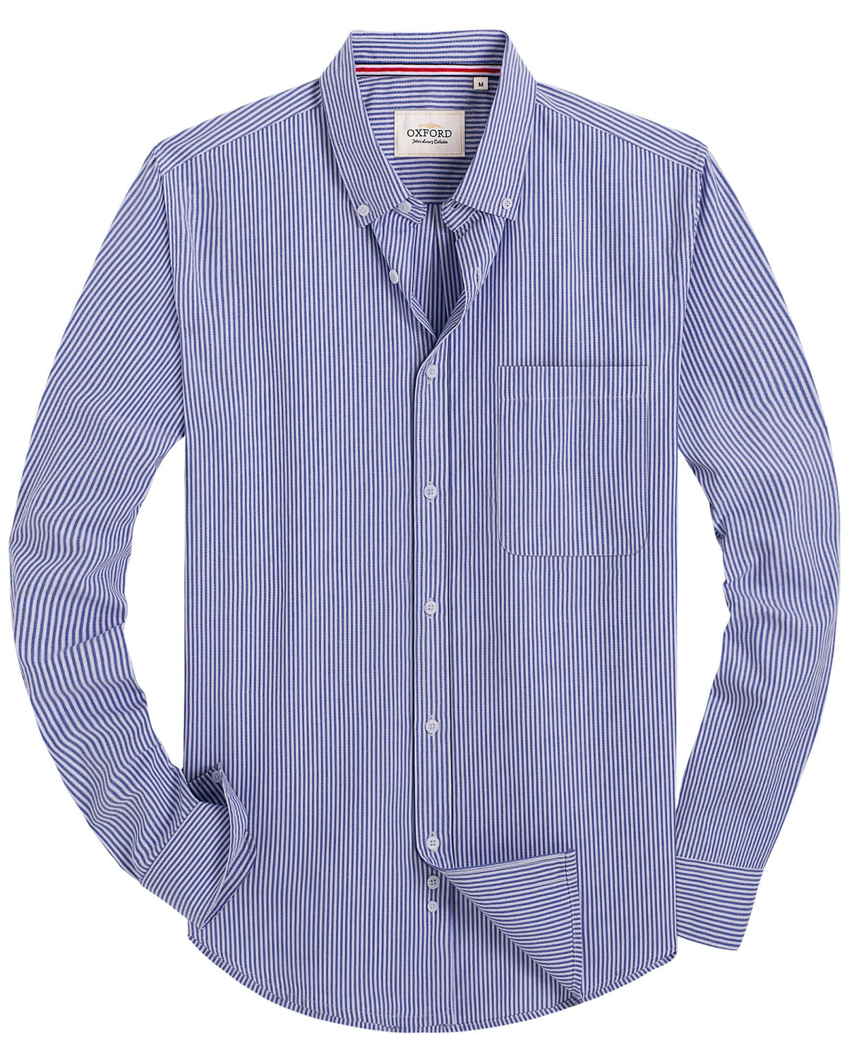 Alimens & Gentle Mens Solid Oxford Shirt Long Sleeve Dress Shirt Work Casual Button Down Shirts with Pocket Jansha Store