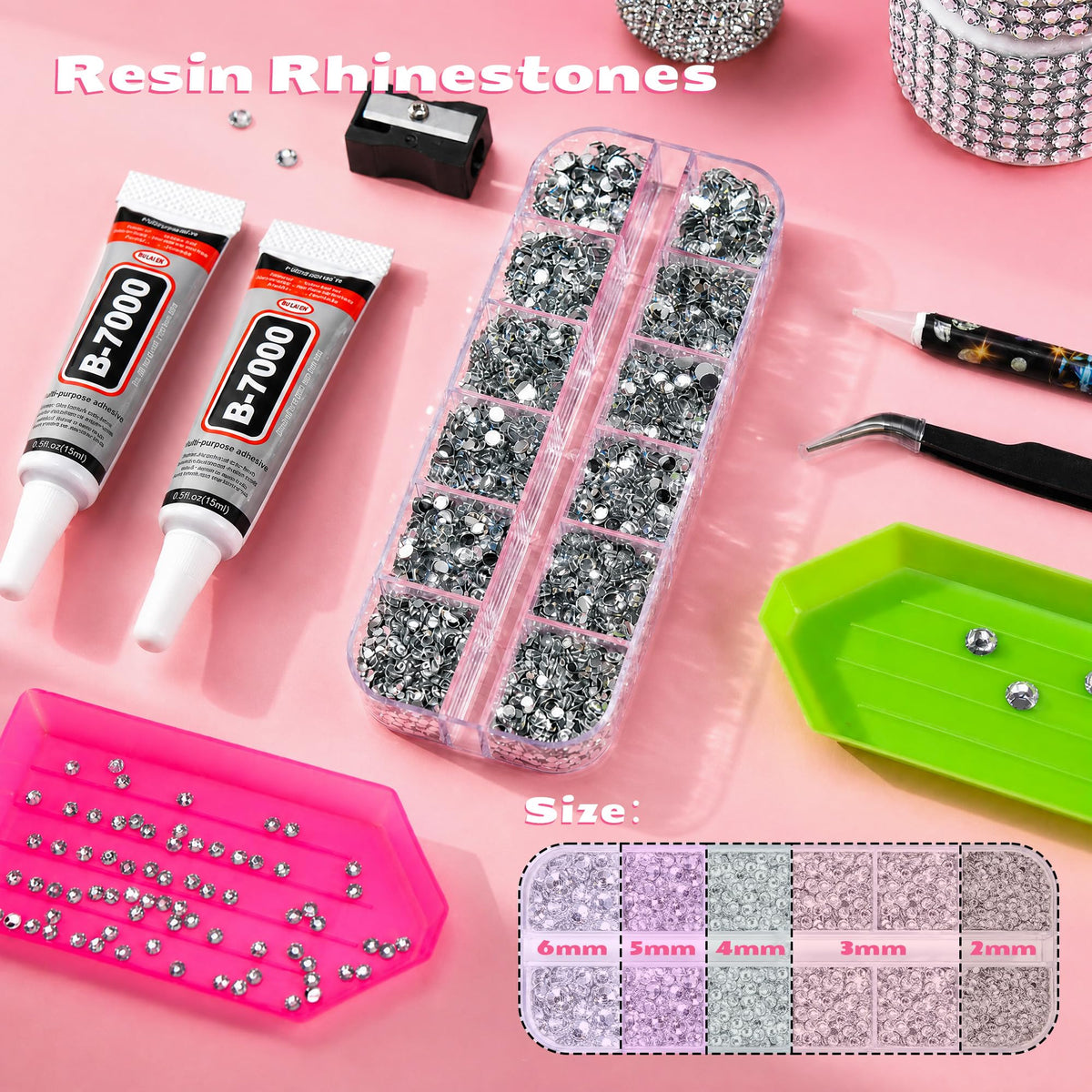 40000 Pcs Resin Jelly Rhinestones for Bedazzling, All-in-One Kit Jansha Store