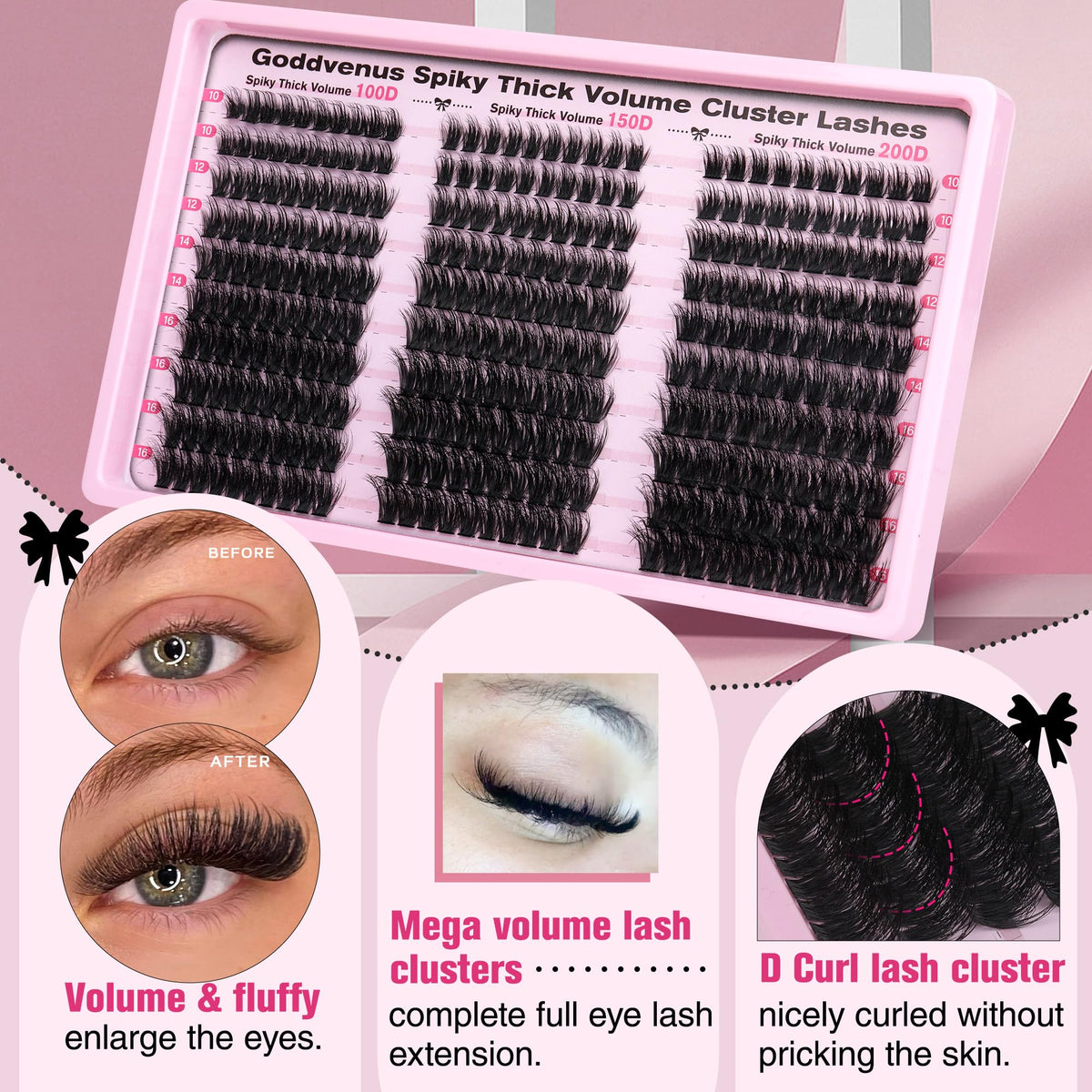 Brown Lash Clusters Natural For Soft Glam 300Pcs Wispy Lashes Cluster Eyelash Cluster Extensions C Curve Individual Lashes DIY Lash Extension Waterproof & Long - Lasting (10-16mm) Jansha Store