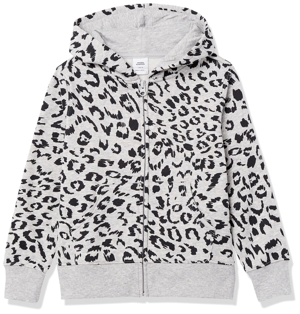Amazon Essentials Girls and Toddlers' Fleece Zip-Up Hooded Sweatshirt with Lined Hood and Rib Knit Detail Jansha Store