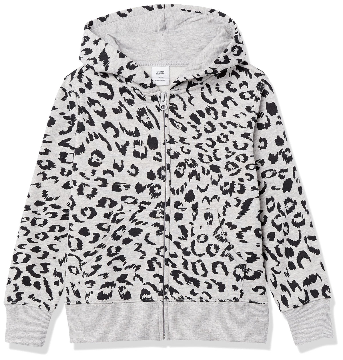 Amazon Essentials Girls and Toddlers' Fleece Zip-Up Hooded Sweatshirt with Lined Hood and Rib Knit Detail Jansha Store