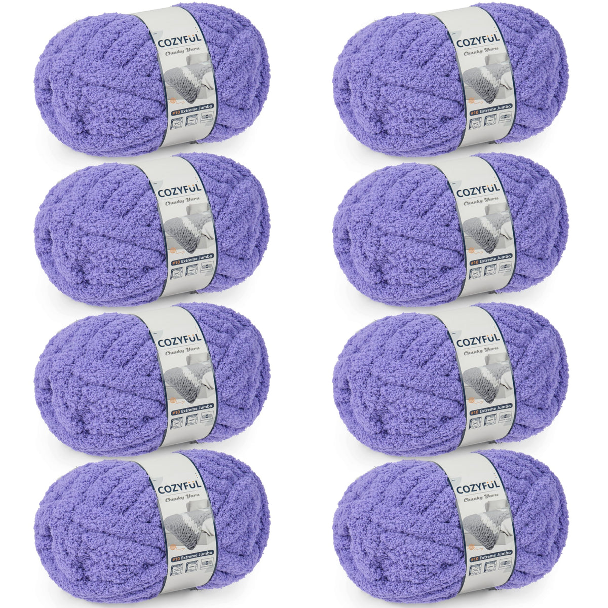 Cozyful Chunky Yarn for Hand Knitting - #10 Chunky Chenille Yarn, Jumbo Big Thick Chunky Yarns for Crocheting, Super Bulky Chunky Knit Blanket Yarns, 8 Skein (22 yds 8 oz Each Skein), Soft Sage Green Jansha Store