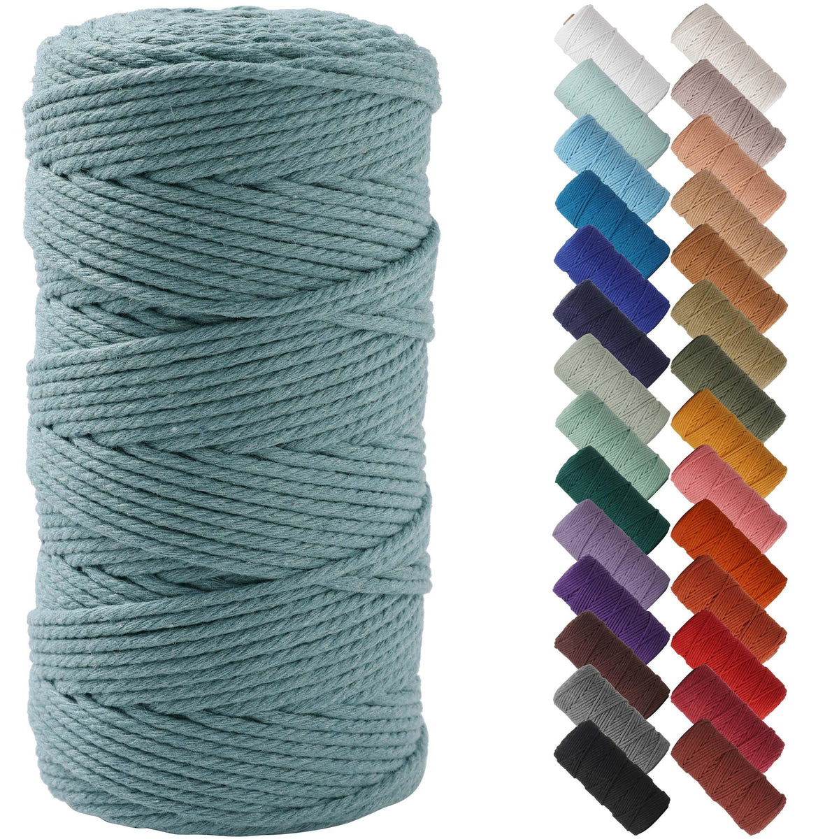 NOANTA Baby Blue Macrame Cord 3mm x 109yards, Cotton Rope Macrame Yarn Jansha Store