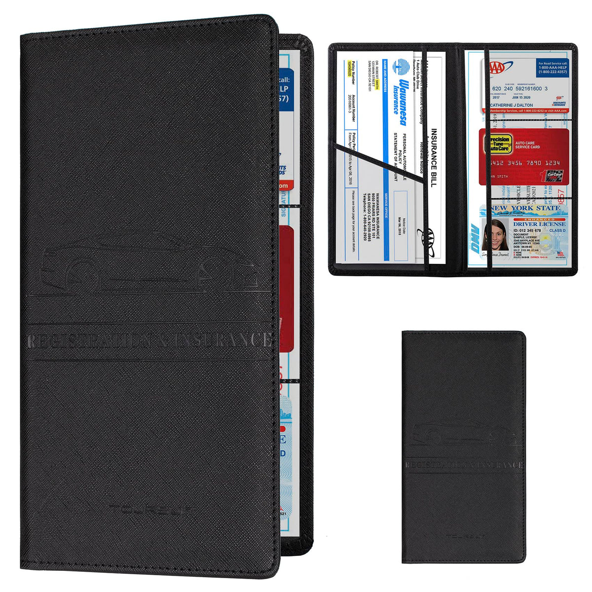 TOURSUIT Car Registration and Insurance Card Holder, Marble Black Jansha Store