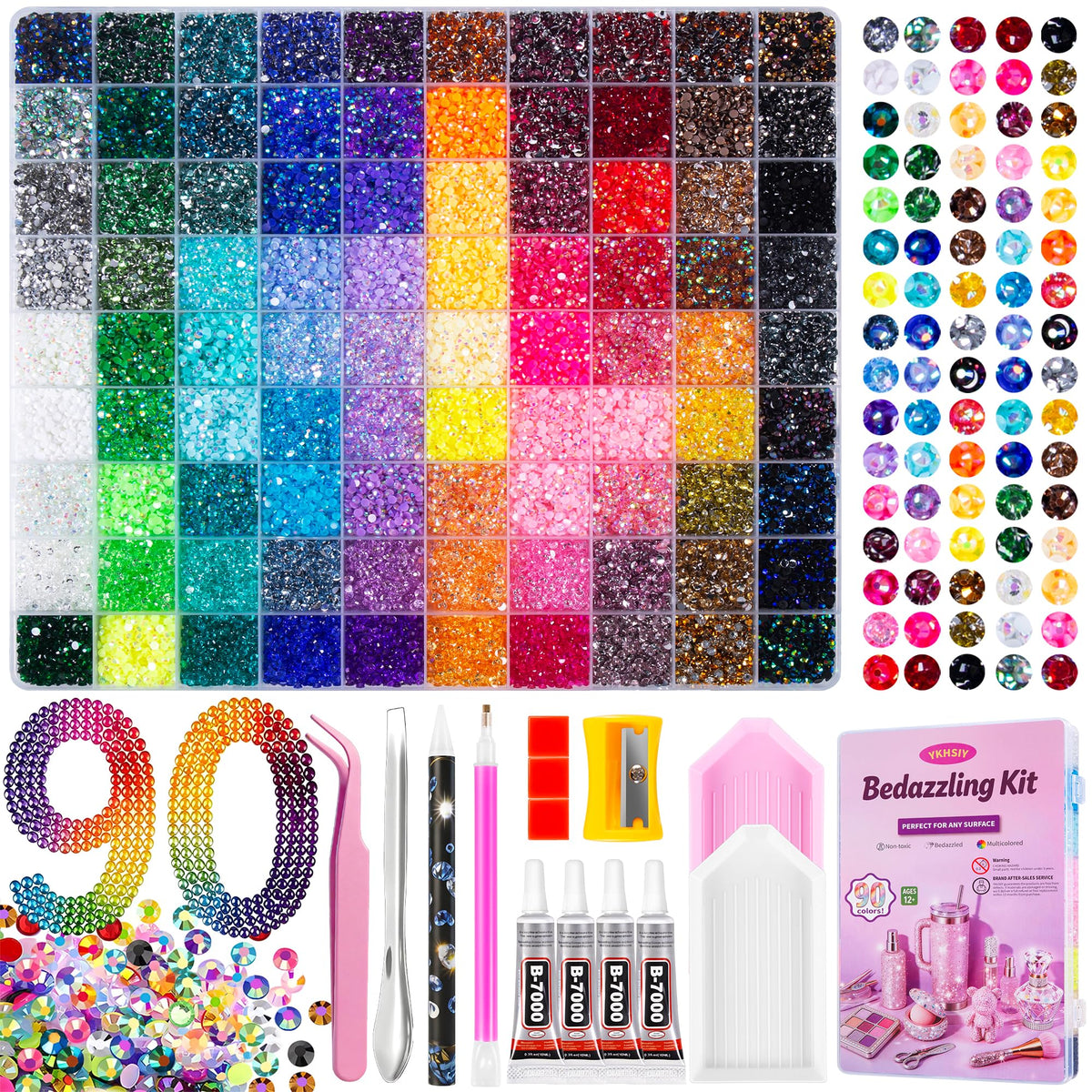 Bedazzling Kit 48000Pcs 60 Colors 3mm Resin Jelly Rhinestones - Diamond Art Jansha Store