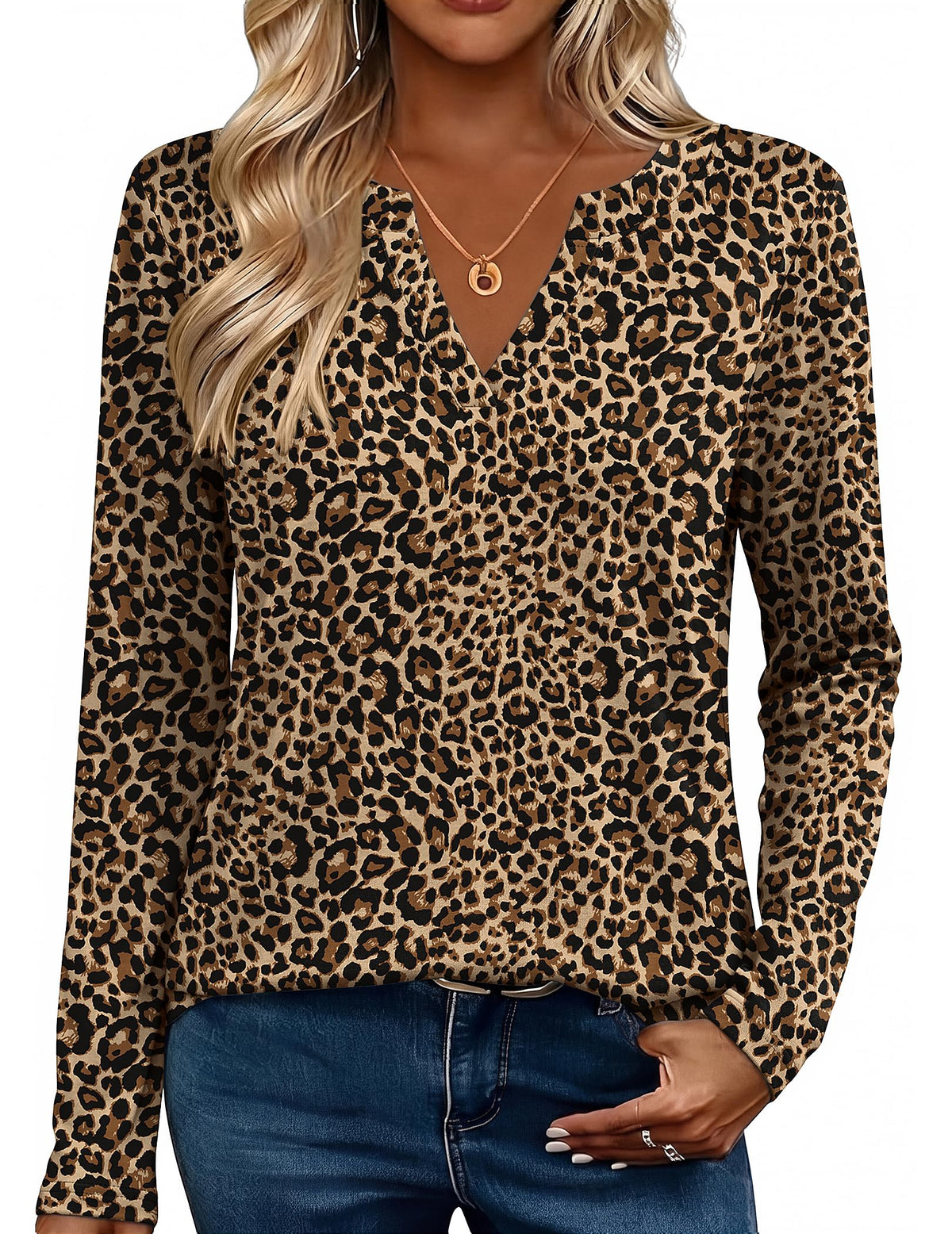 Zeagoo Womens Tops Long Sleeve V Neck Tee Shirts Cute Dressy Casual Jansha Store