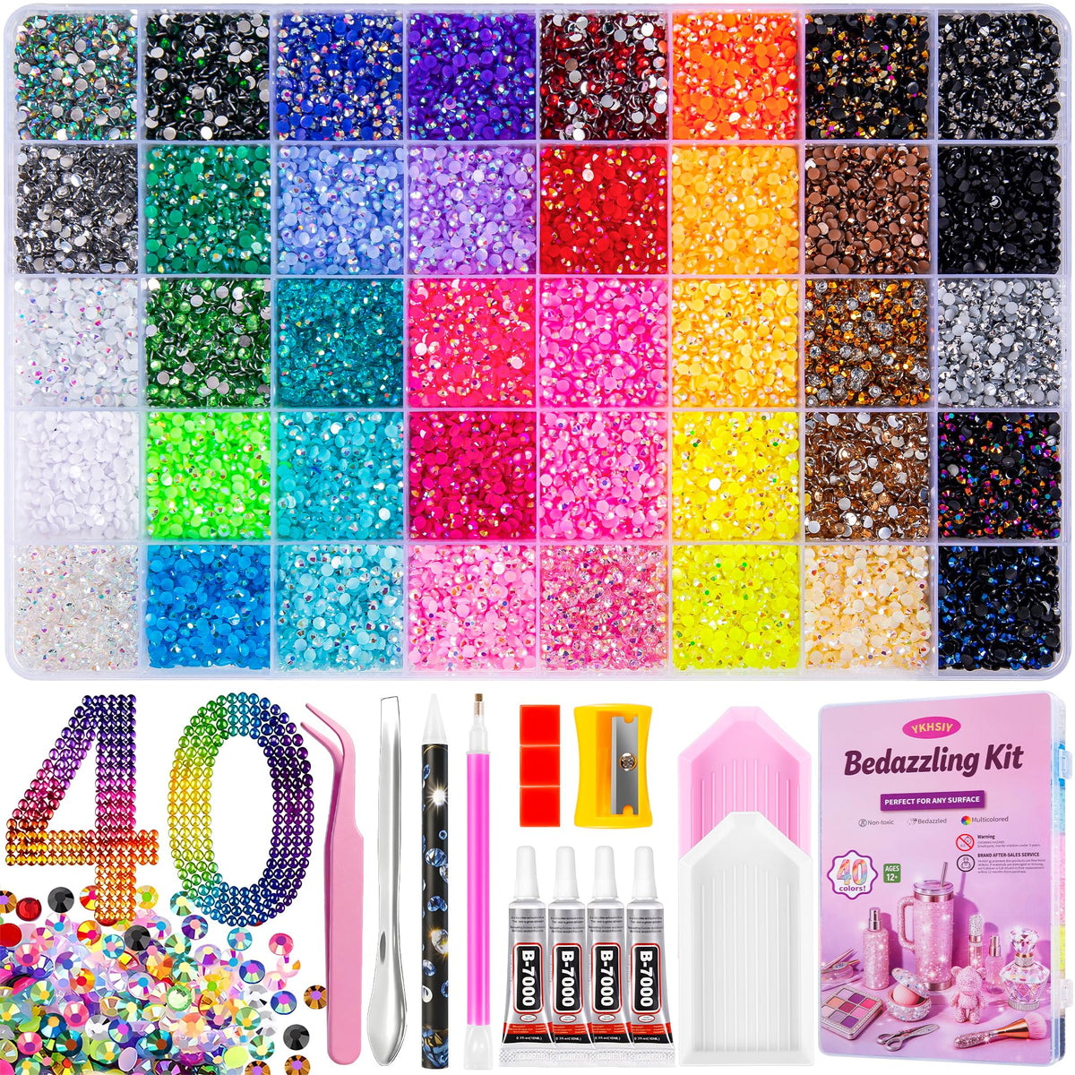 Bedazzling Kit 48000Pcs 60 Colors 3mm Resin Jelly Rhinestones - Diamond Art Jansha Store