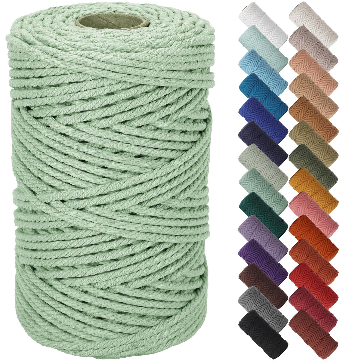 NOANTA Baby Blue Macrame Cord 3mm x 109yards, Cotton Rope Macrame Yarn Jansha Store