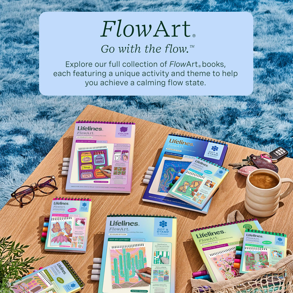 Lifelines FlowArt Activity Pads 3-Pack, Dot-by-Letter Guided Coloring Books Jansha Store