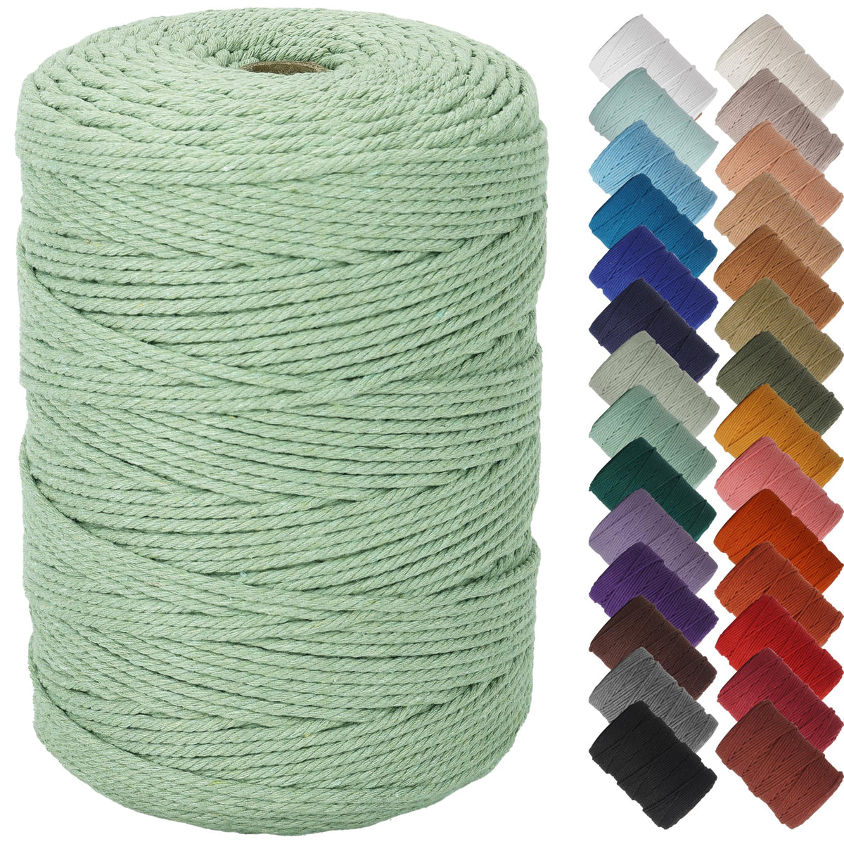 NOANTA Baby Blue Macrame Cord 3mm x 109yards, Cotton Rope Macrame Yarn Jansha Store