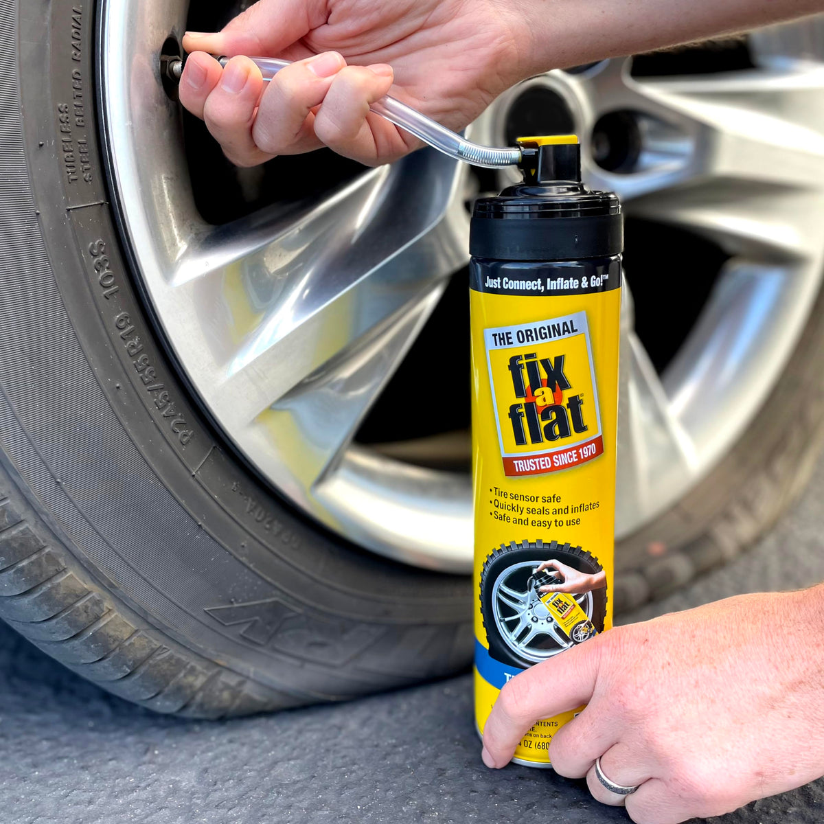 Fix-A-Flat S60420 Aerosol Emergency Flat Tire Repair and Inflator, for Standard Tires, Eco-Friendly Formula, Universal Fit for All Cars, 16 oz. (Pack of 1) Jansha Store