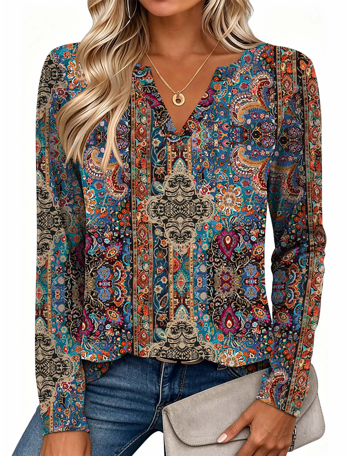 Zeagoo Womens Tops Long Sleeve V Neck Tee Shirts Cute Dressy Casual Jansha Store