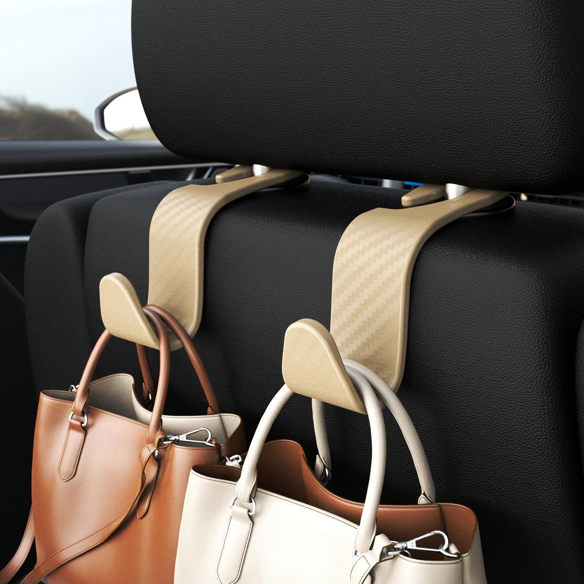 4-Pack Car Headrest Hooks Holds 55lbs Seat Storage Organizer for Bags Jansha Store